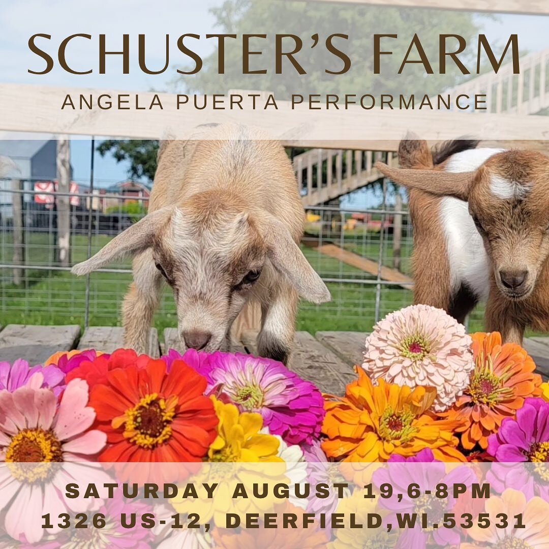 Well, do you need plans for Saturday? Would you like to pet baby goats? Other farm animals and see beautiful flowers? I am excited to perform this Saturday at @schustersfarm and enjoy their wonderful activities. The weather looks great so far.