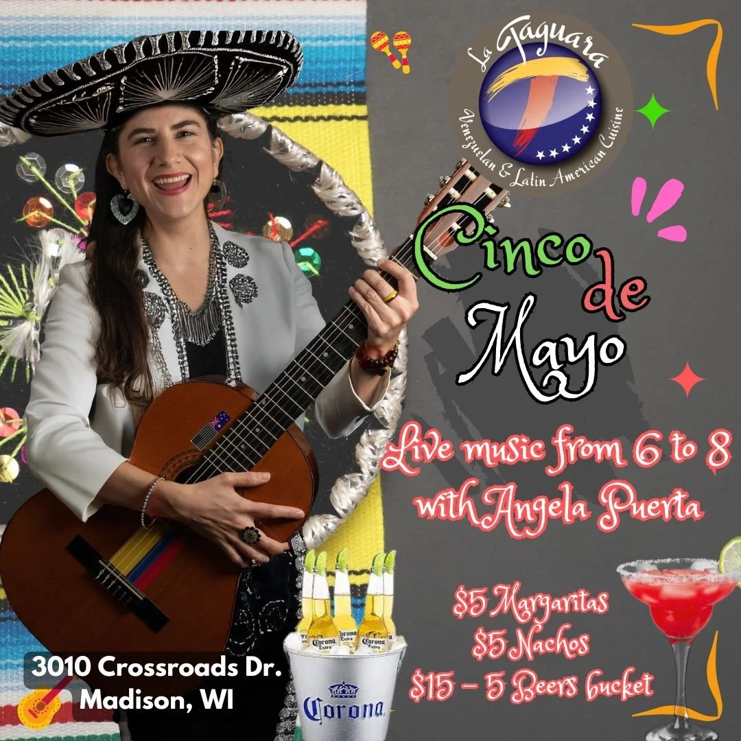 Grab your SOMBRERO and get ready to sing your heart out! 🤠🎶
I&rsquo;ll be singing rancheras and your favorite Mexican hits to celebrate Cinco de Mayo at Taguara Bar &amp; Grill!
🗓 6&ndash;8 PM
📍 3010 Crossroads Dr, Madison, WI @ltbargrill