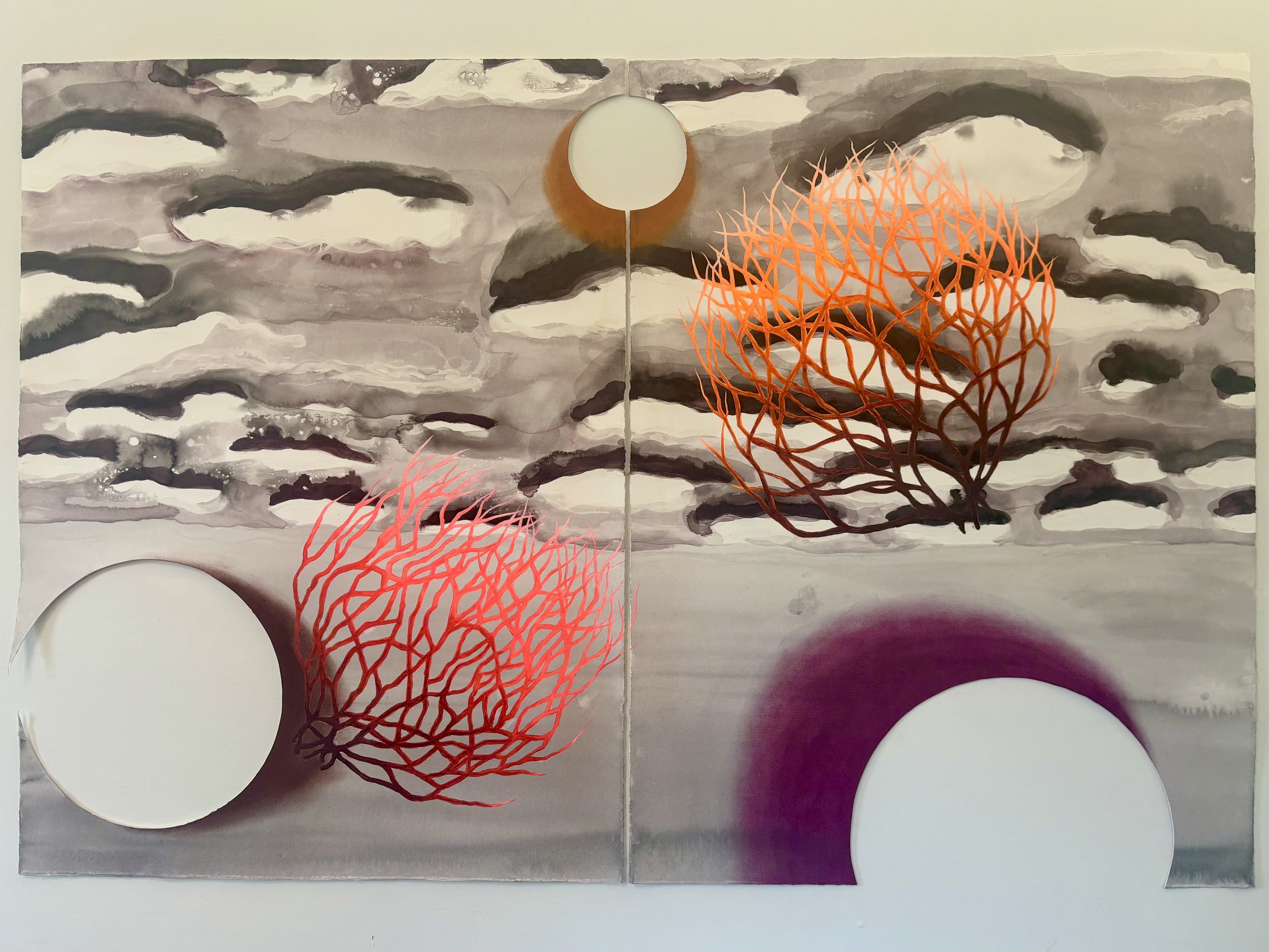 Triple Clipse, (diptych) 2025
