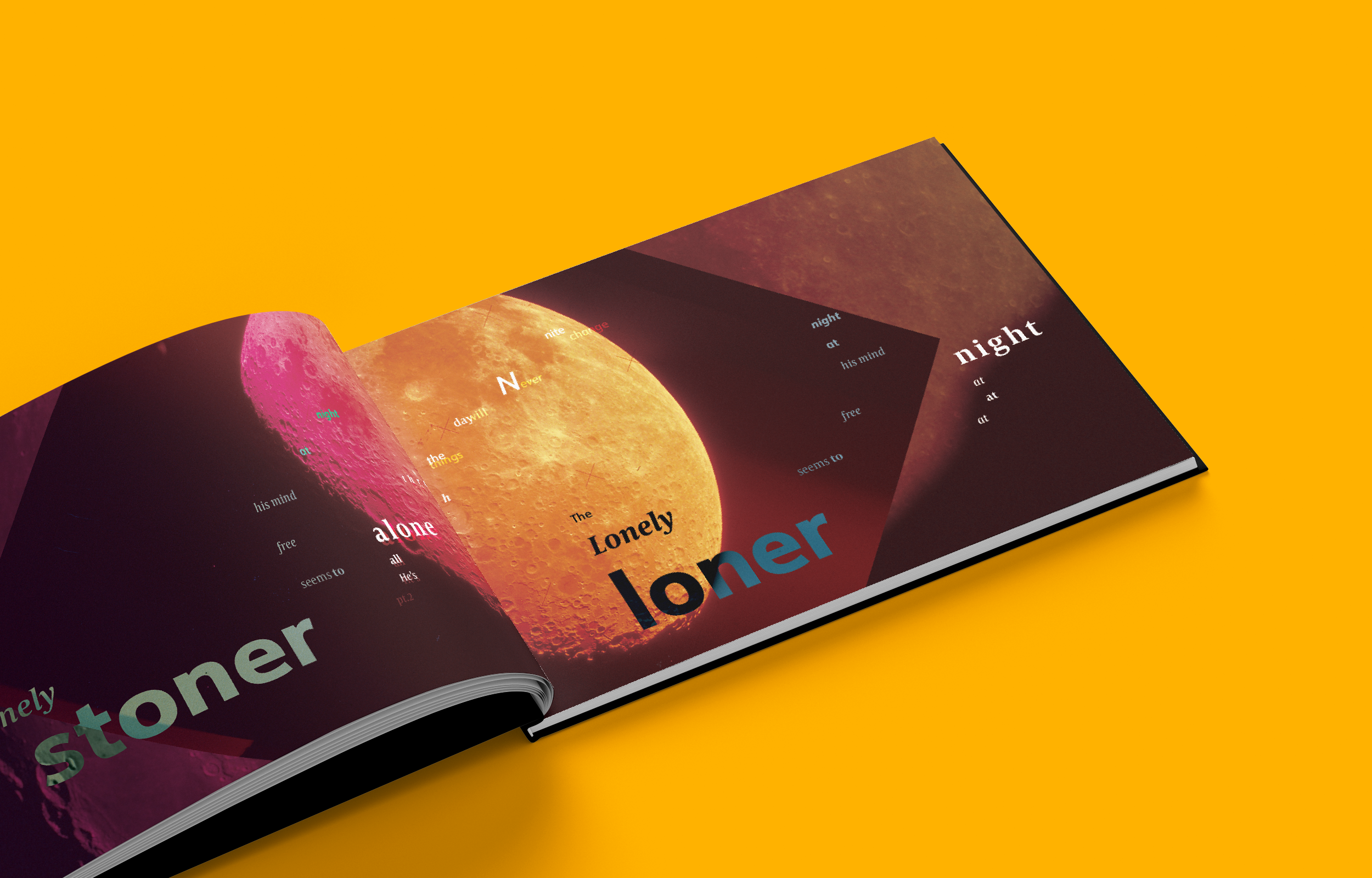 The spreads follow a A,B,C differentiating flow for how the gradients are layered and repeated throughout the book.