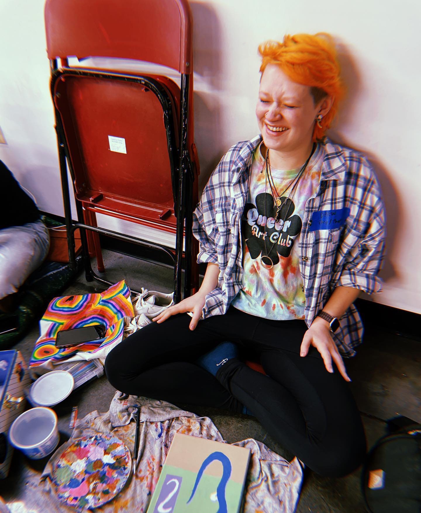 Member Spotlight: DREW (@peachessayshi_ )

Drew (they/them) has been a member of Queer Art Club since March 2022. We love the fun and friendly energy they bring to the group, as well as all their cute outfits and accessories! Drew is the artist behin