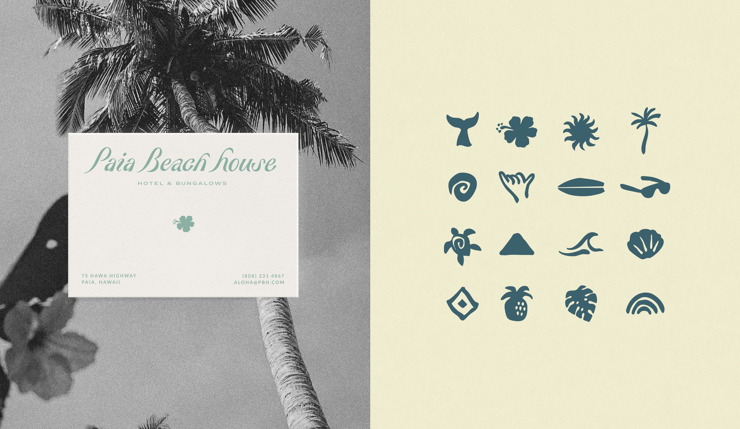 Boutique hotel guest collateral and custom icons