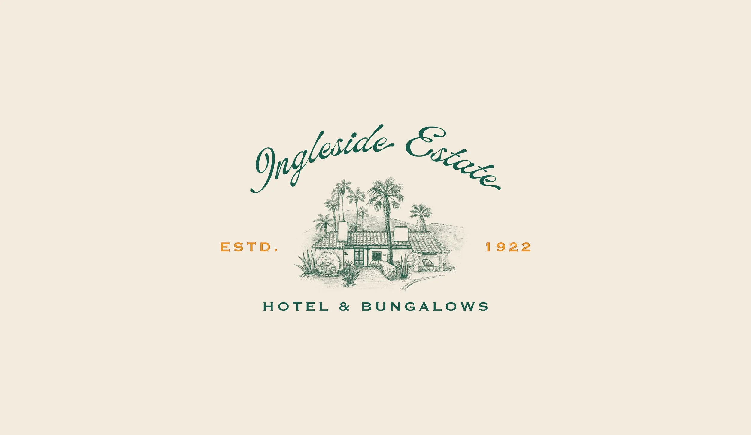 Ingleside Estate logo design with hand-drawn illustration of the property