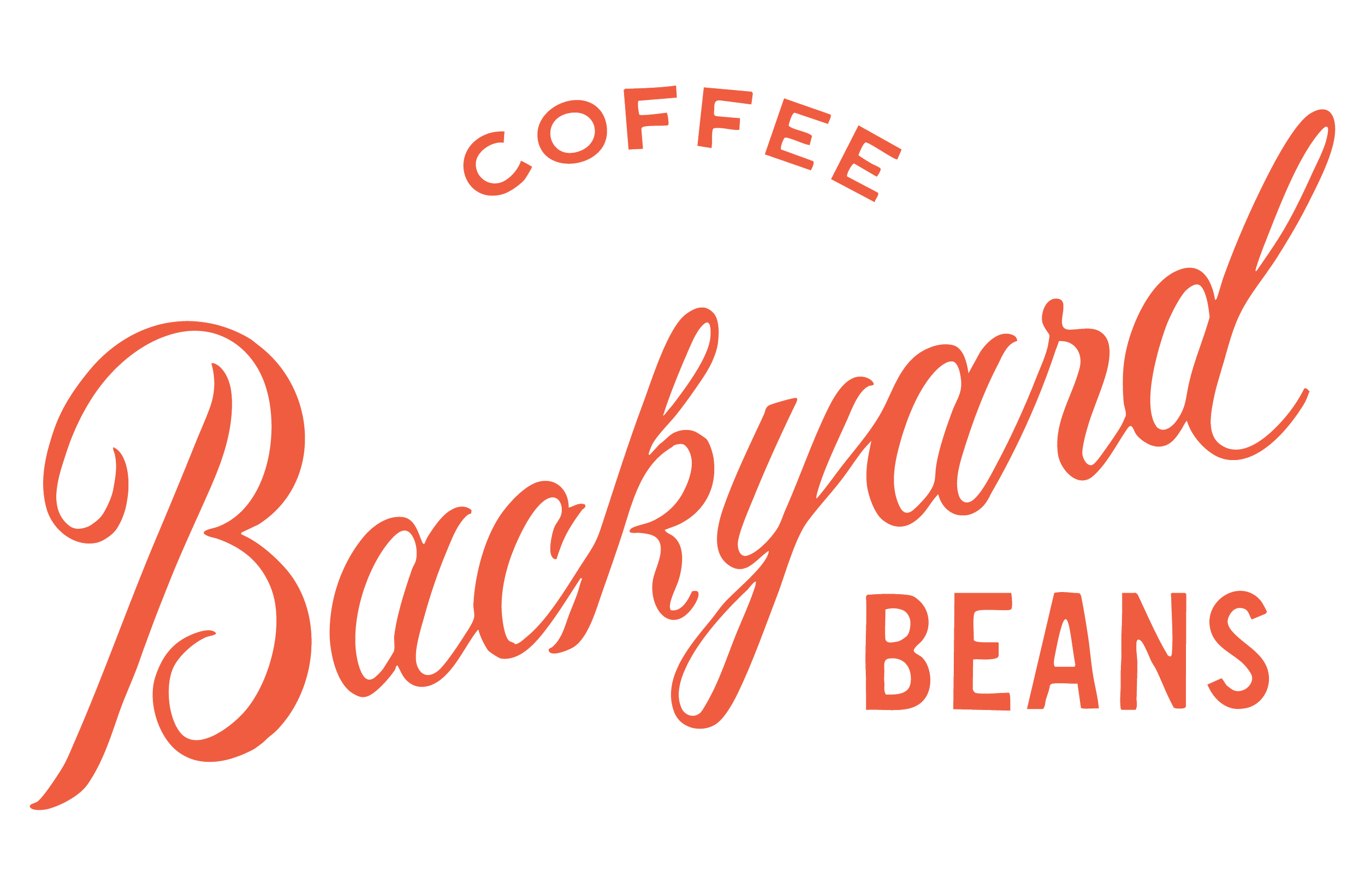 Custom script hand-lettered secondary logo for Backyard Beans Coffee brand identity
