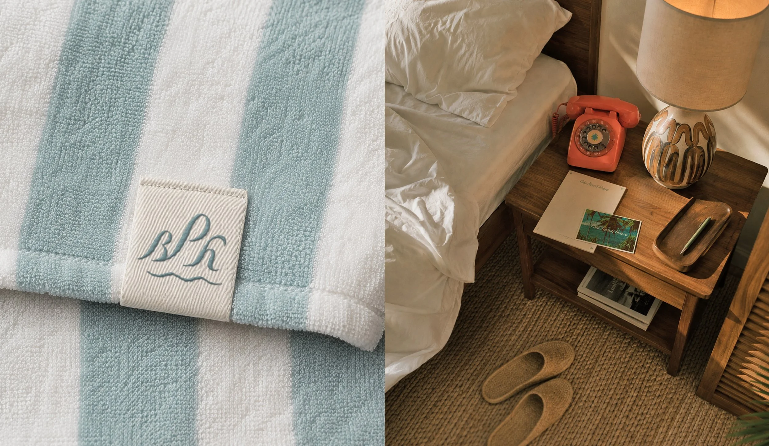 boutique hotel custom bath towel and stationery