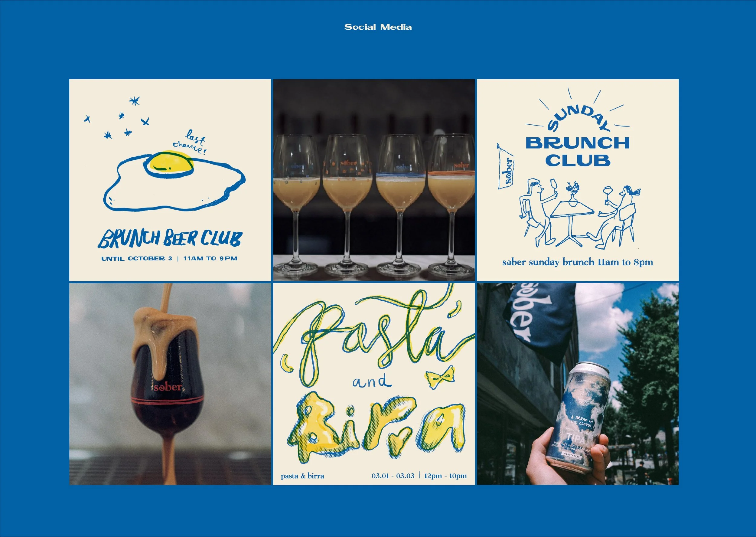 Social media contents design for a bar "Sober"