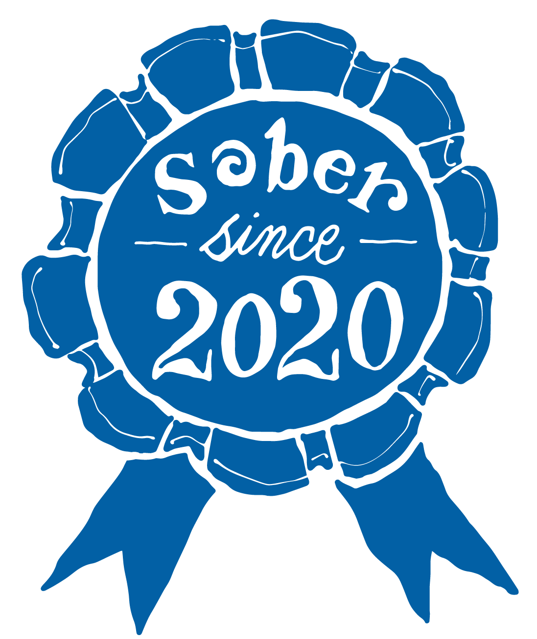 custom illustration for a bar "Sober" inspired by vintage award ribbon