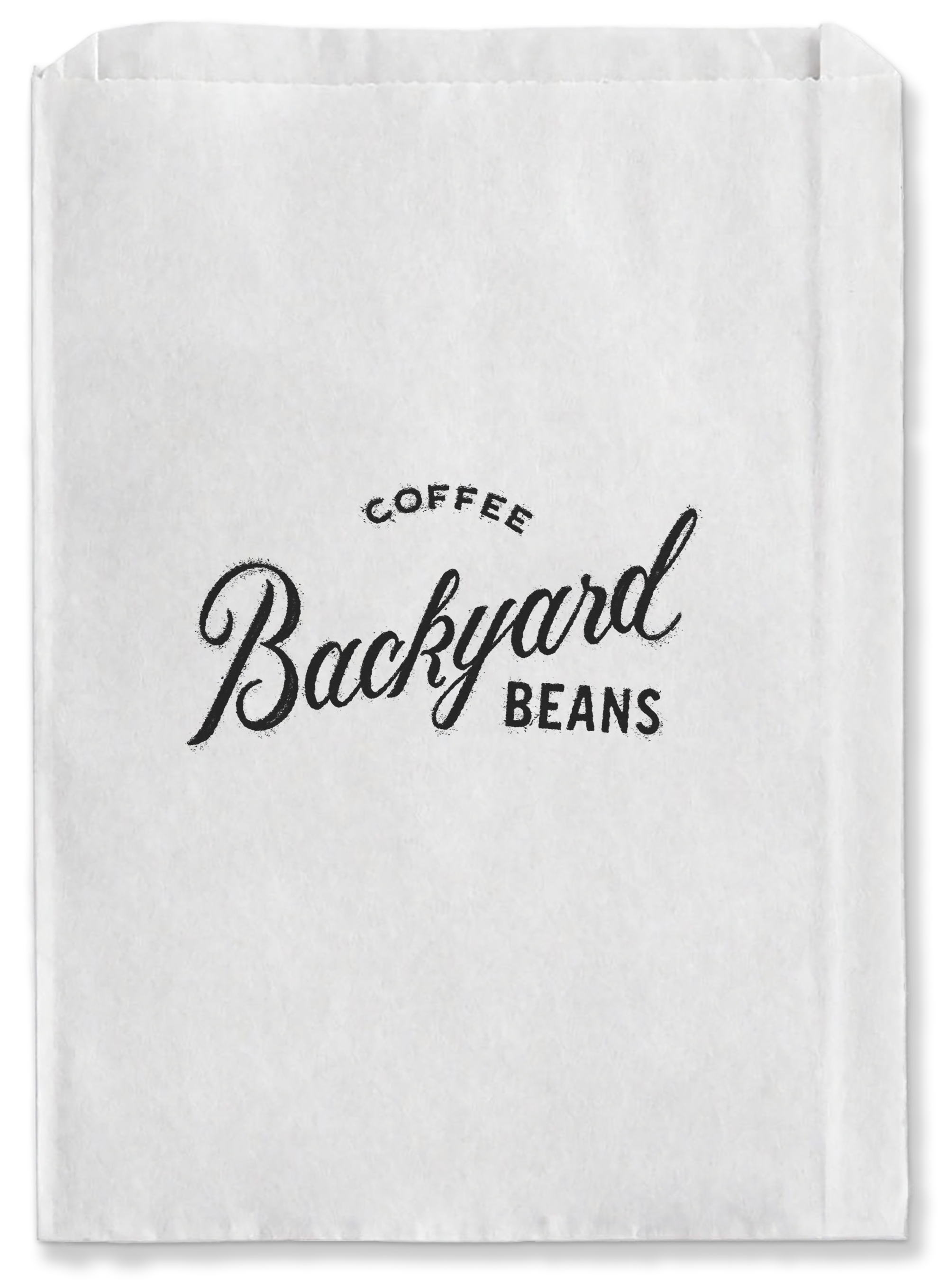 Close-up of a bakery sleeve featuring secondary logo for Backyard Beans Coffee.