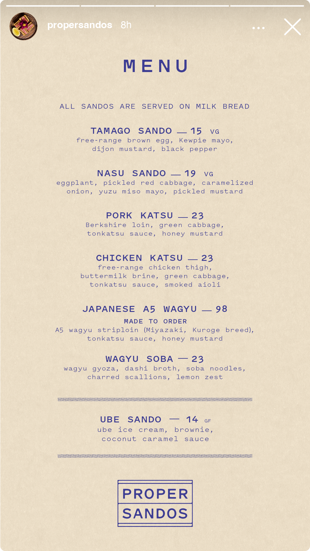 Social media design for Proper Sandos