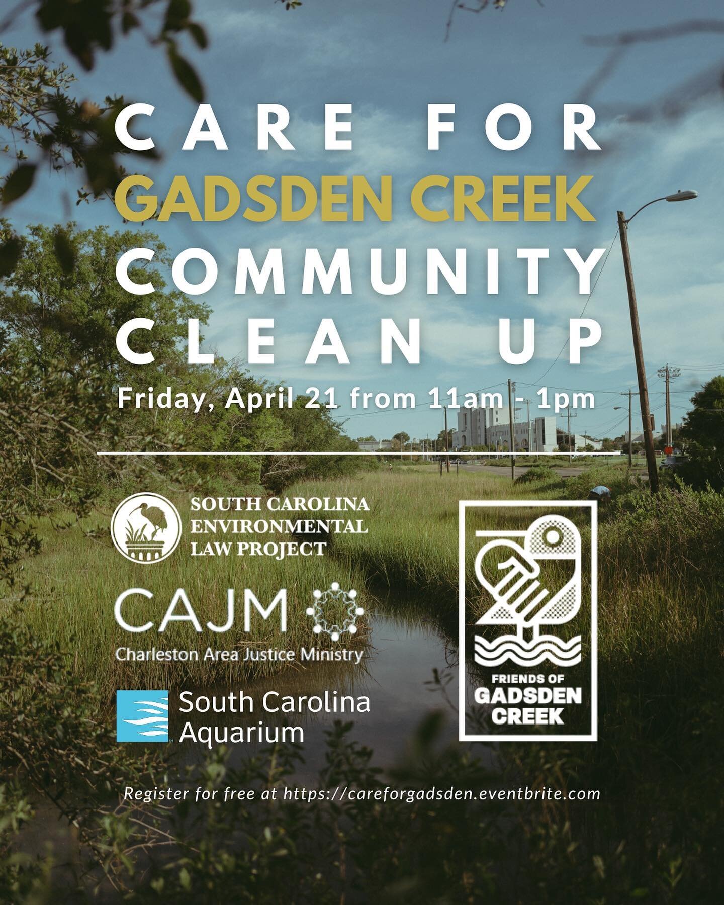 Community clean up‼️Please come out and join FOGC, SCELP, CAJM, and the SC Aquarium for a community clean up of Gadsden Creek on April 21st from 11am to 1pm. It will be a fun day filled with community and snacks will be provided! If interested, pleas