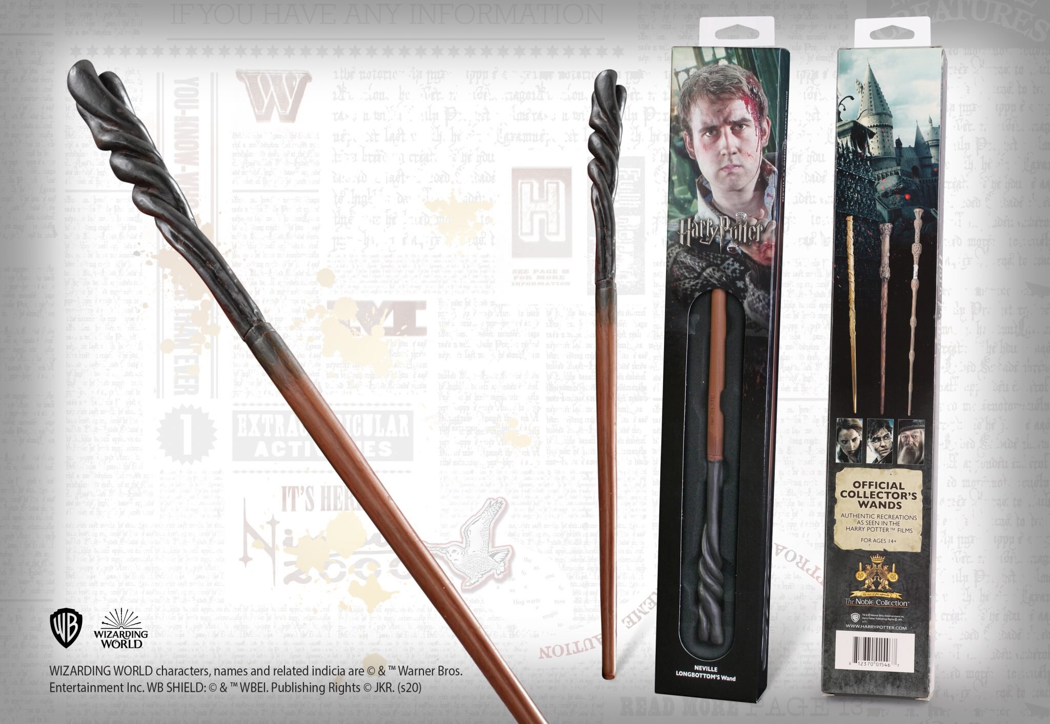 Deathly Hallows Prop Collectible Neville Longbottom Harry Potter Wand Replica 
