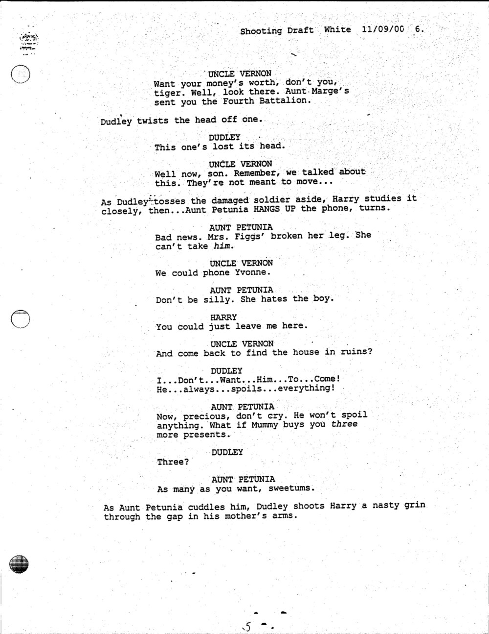 More conversation in Privet Drive before the Zoo - Script Page 6.jpg