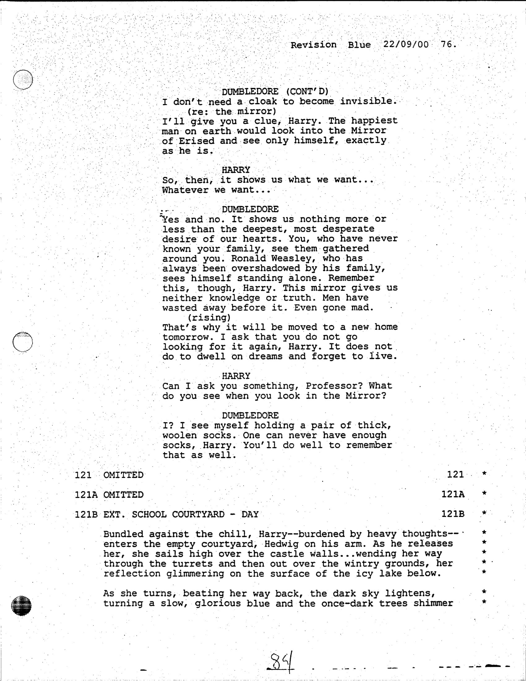 Extended Mirror of Erised Scene - Script Page 85.jpg