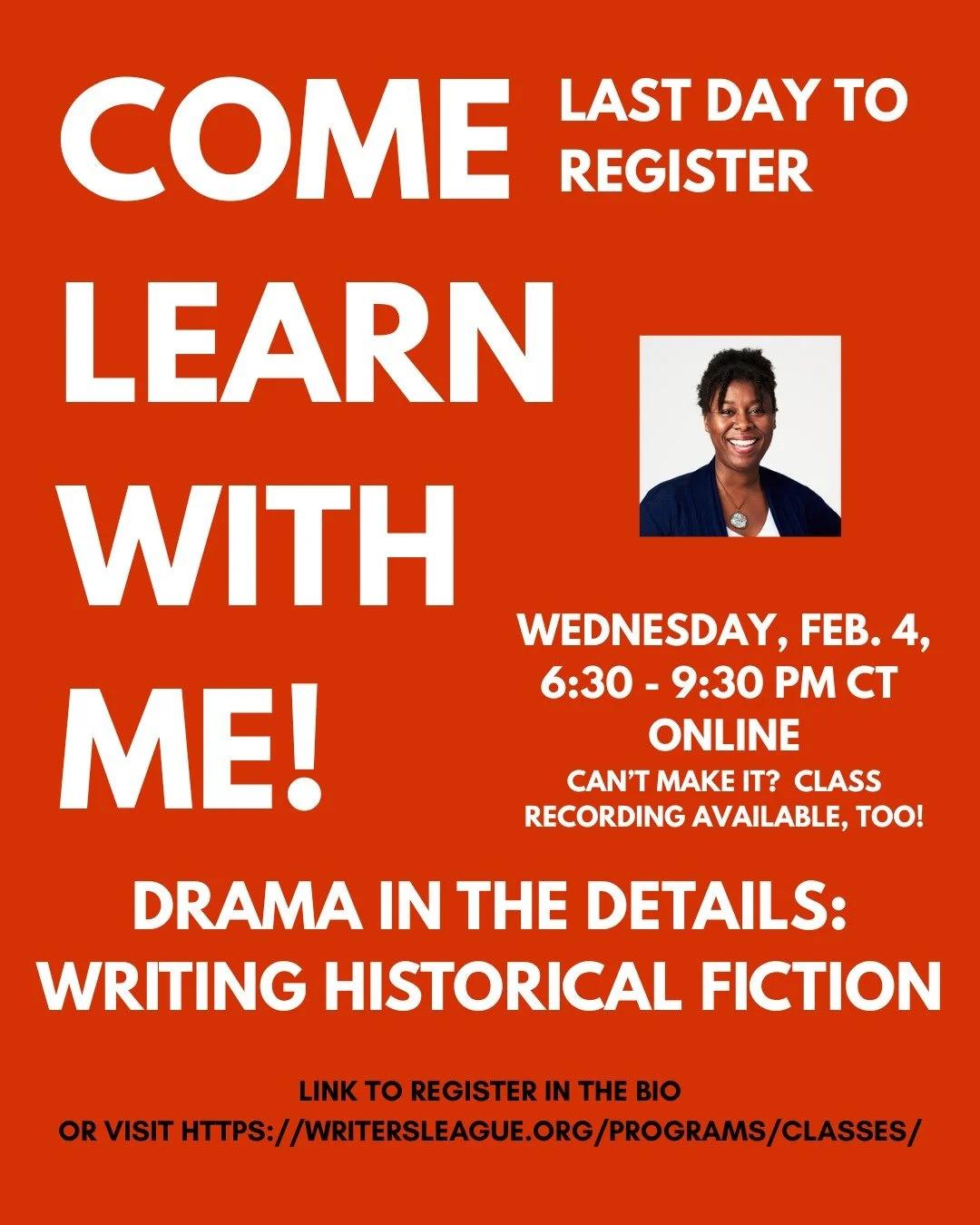 We're diving into historical fiction tomorrow, folks. Want to find the secret sauce for your story? Register today!

#historicalfictionwriting #creativewritin #onlineclass #writingworkshop #historicalfiction #writingtips