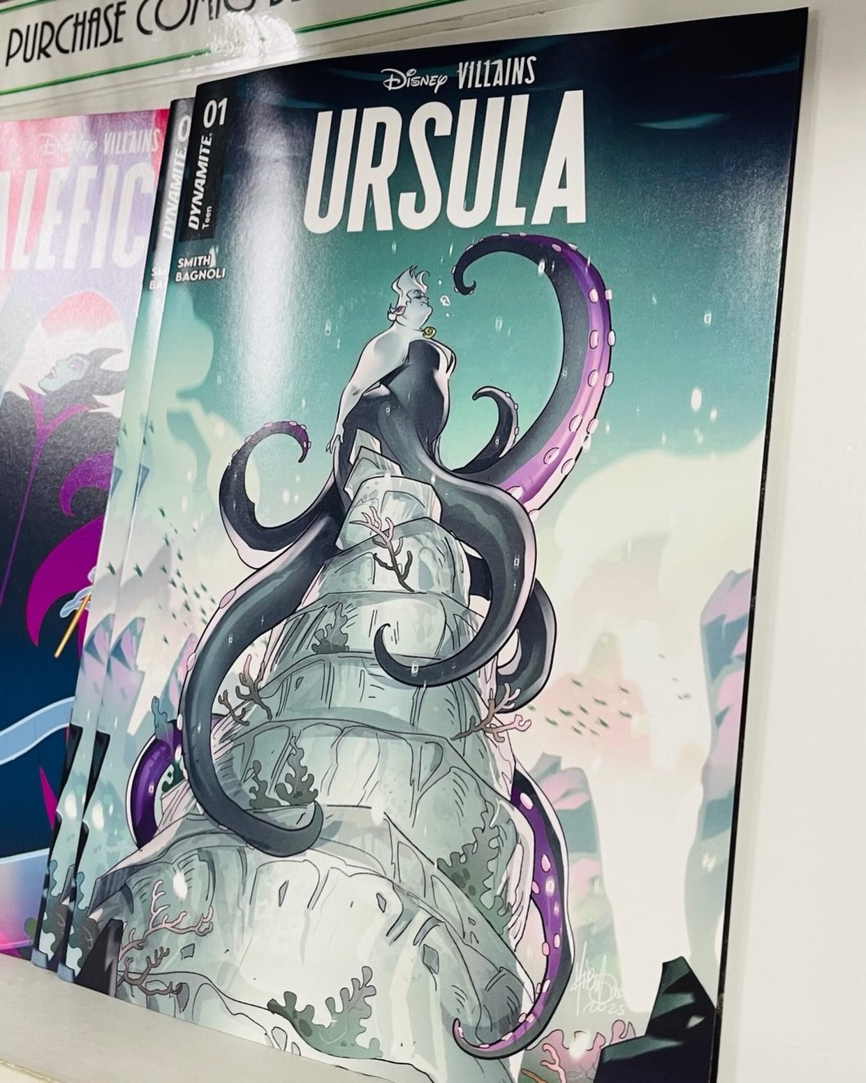 Remember this?  After a pandemic and a sea change, Ursula finally fought her way to the shelves yesterday.  Grabbed my copy at @ekcomicsandgames.  More on the way at @houseofsecretsburbank if you&rsquo;re in LA.  One down, two to go!

#disneyvillains