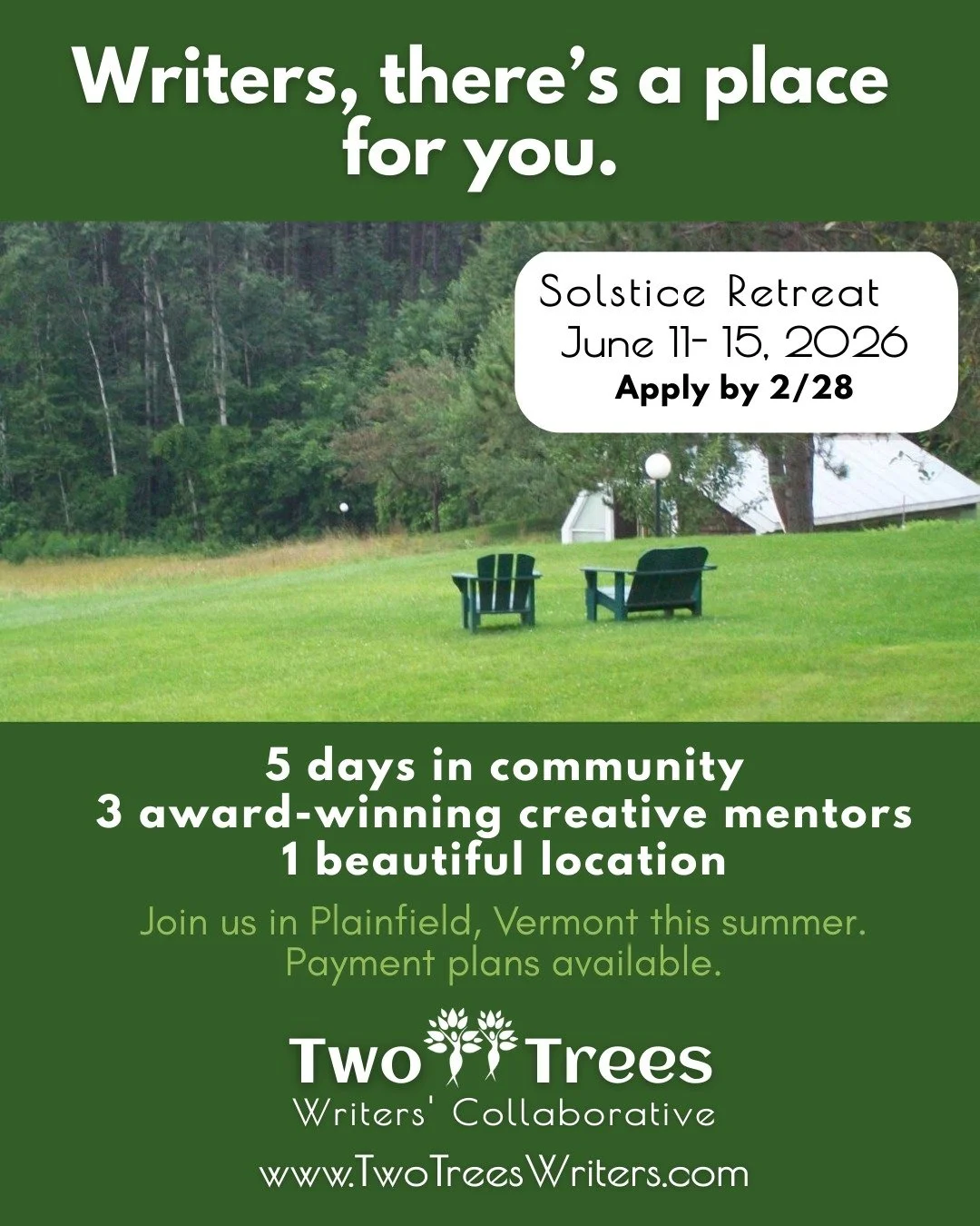 Do you ever feel like you could write more, write deeper, write better, if you just had some room to breathe? Would some friendly company with other writers help you out? Do you want some guidance diving into the wild, weird waters of imagination? Th