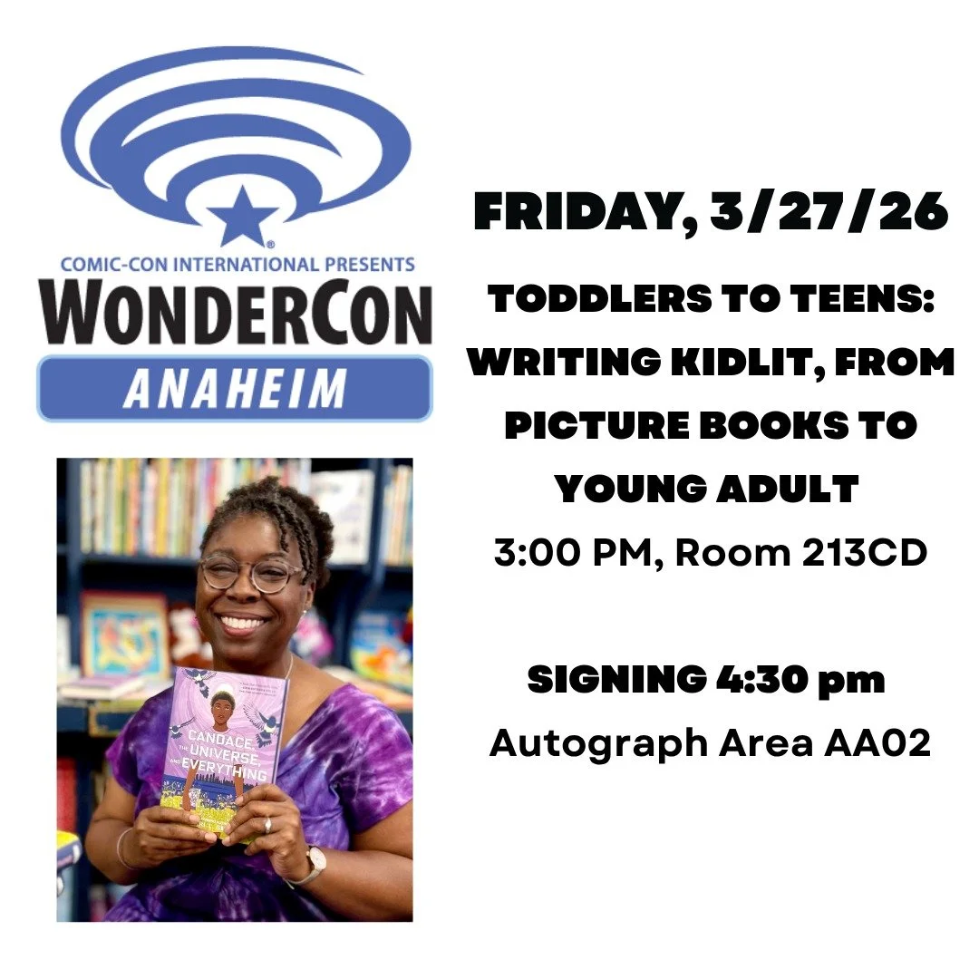 Hey folks, curious about writing for kids? Coming to WonderCon? Great! I'll be paneling with a fantastic group of bestselling and award-winning kidlit authors, talking about writing for kids and young adults.

Join me, Marcie Colleen (Kitten Ninja, L