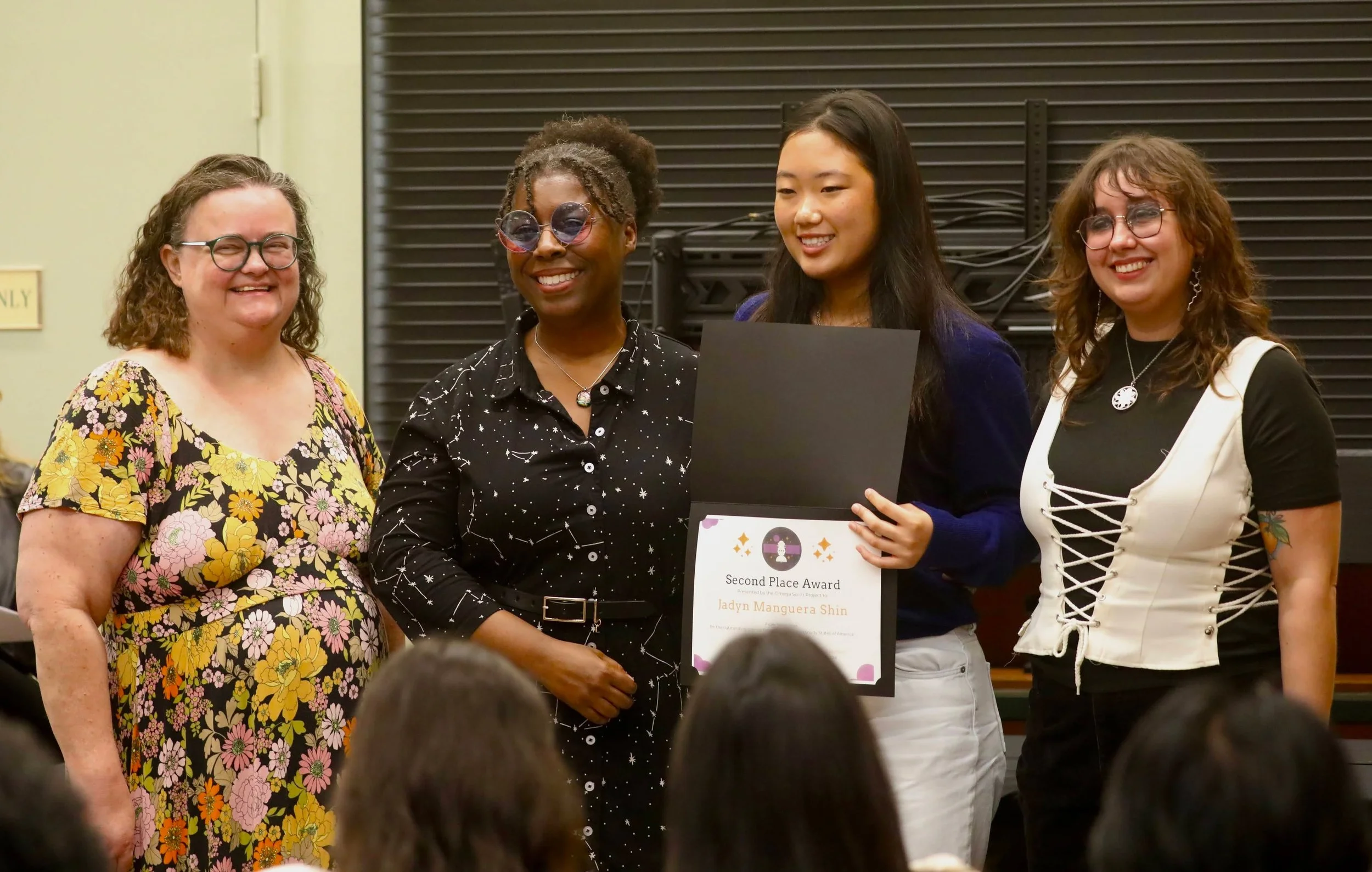 What a complete delight to attend the Omega Sci-Fi Project's Tomorrow Prize event! I got to put on my best outer space outfit and celebrate some really amazing, talented young people.

Folks, if you are a Los Angeles high school student, or you know 