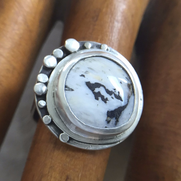  "White Buffalo Turquoise" and Sterling Ring ©CRose2022 