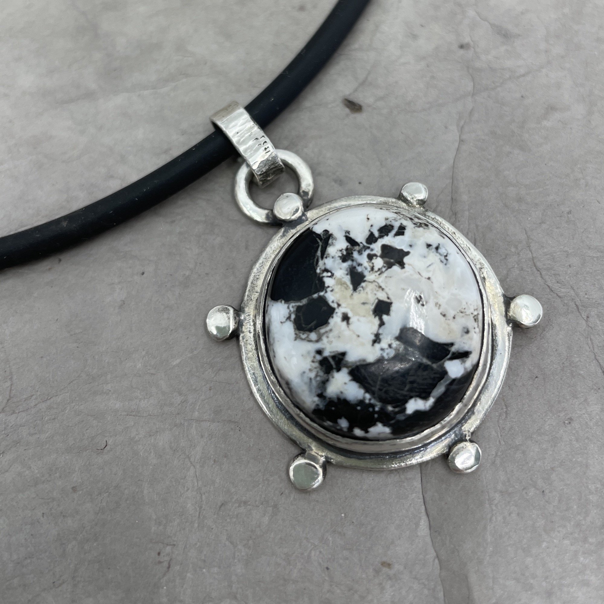  "White Buffalo Turquoise"  and Sterling Pendant Necklace ©CRose2022 