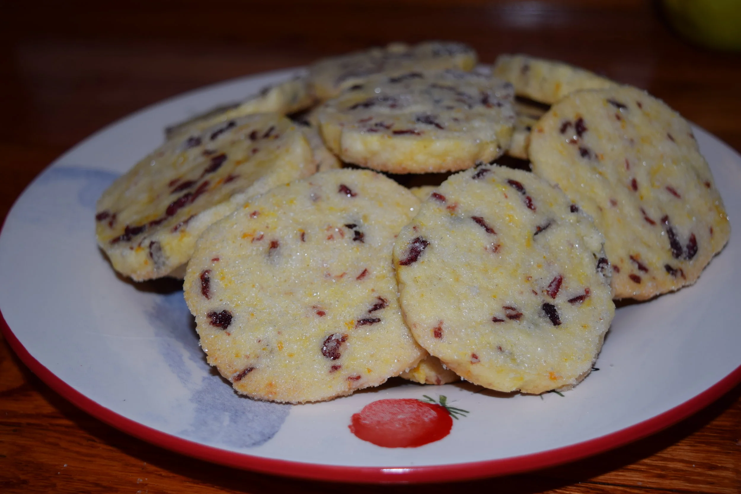 Orange Cranberry Shortbread Cookies
