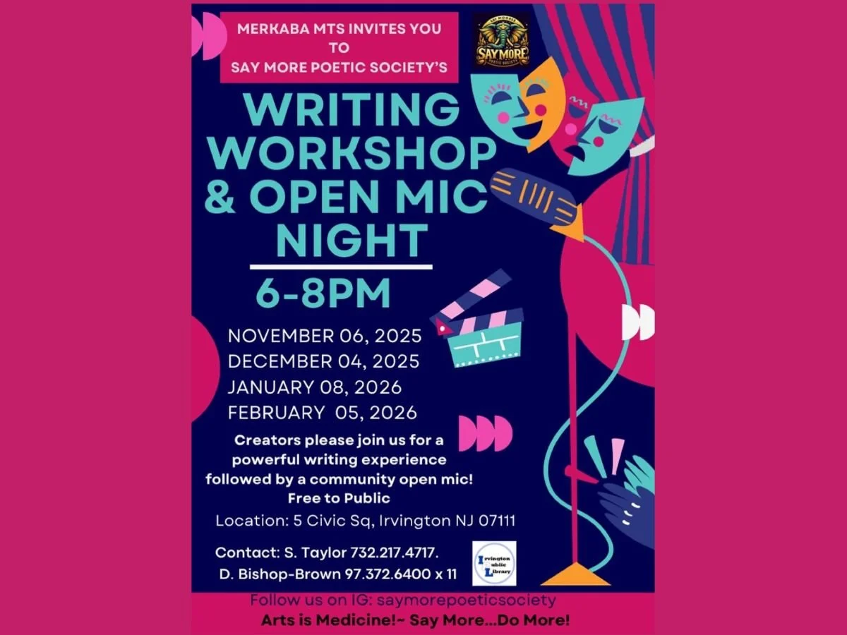IRVINGTON - Say More Poetic Society's: WRITING WORKSHOP & OPEN MIC NIGHT