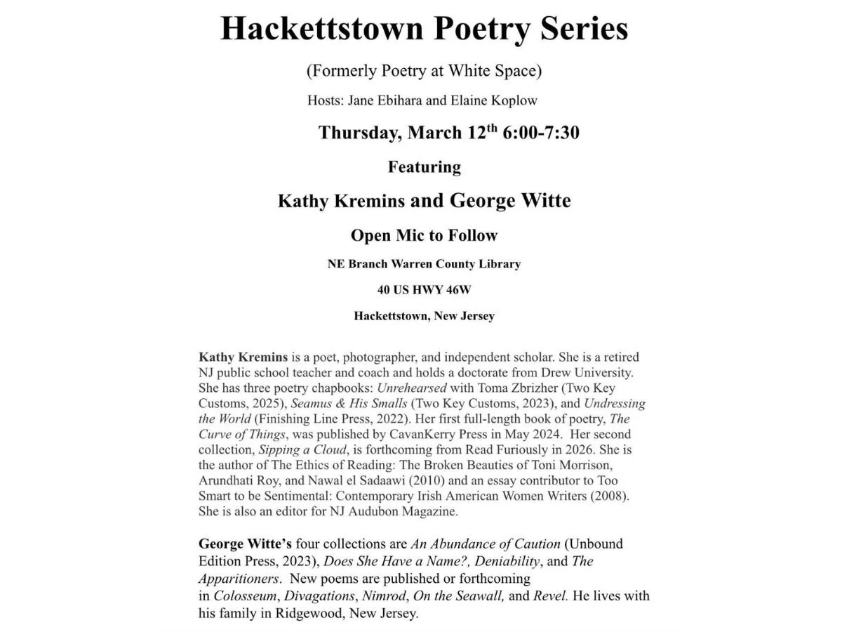 HACKETTSTOWN - Hackettstown Poetry Series