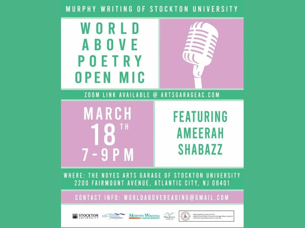 ATLANTIC CITY / ZOOM - MURPHY WRITING OF STOCKTON UNIVERSITY: WORLD ABOVE POETRY OPEN MIC