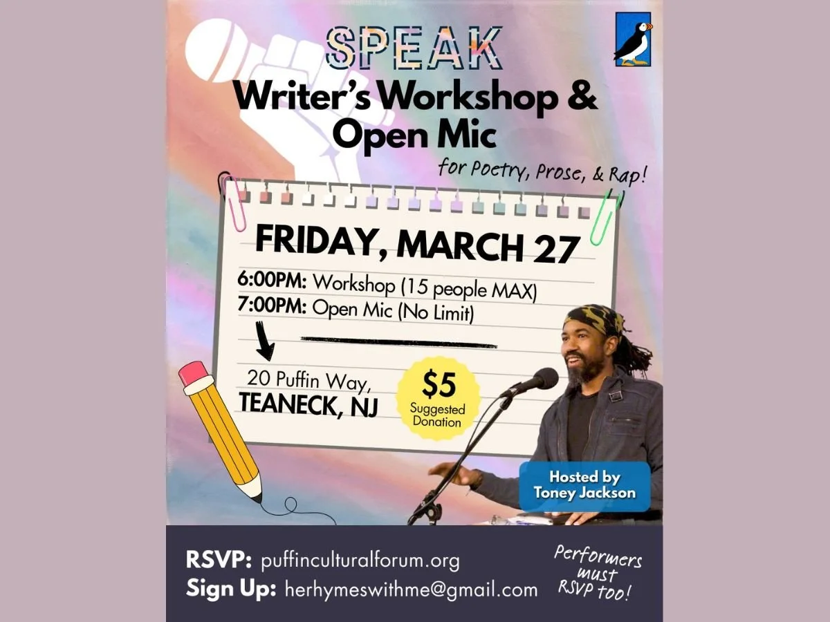 TEANECK - SPEAK Writer's Workshop &amp; Open Mic