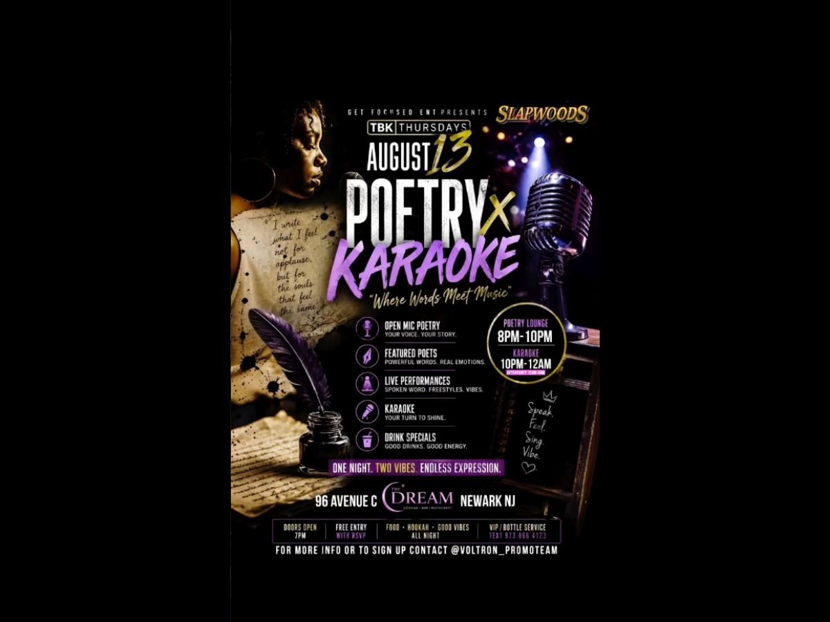 NEWARK - TBK THURSDAYS POETRY X KARAOKE “WHERE WORDS MEET MUSIC”