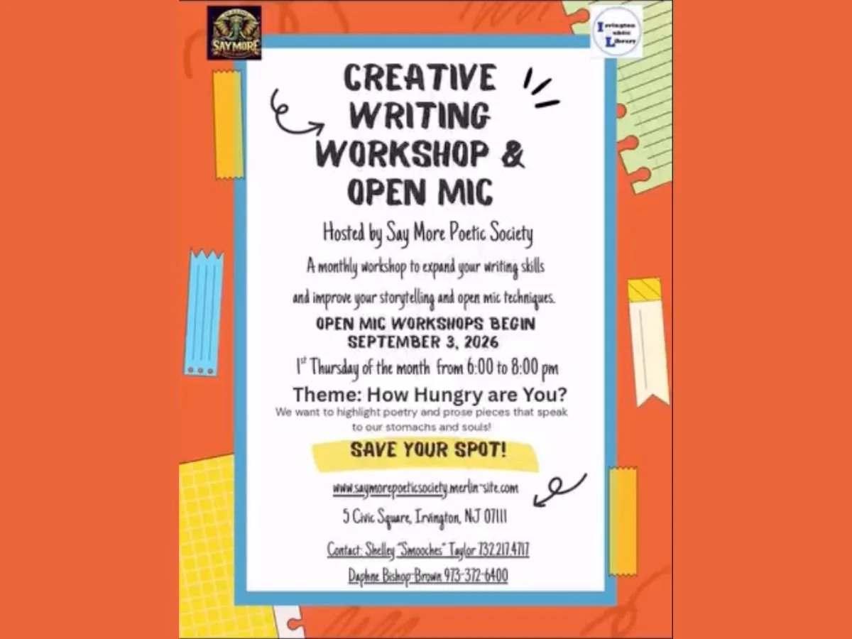 IRVINGTON - CREATIVE WRITING WORKSHOP &amp; OPEN MIC