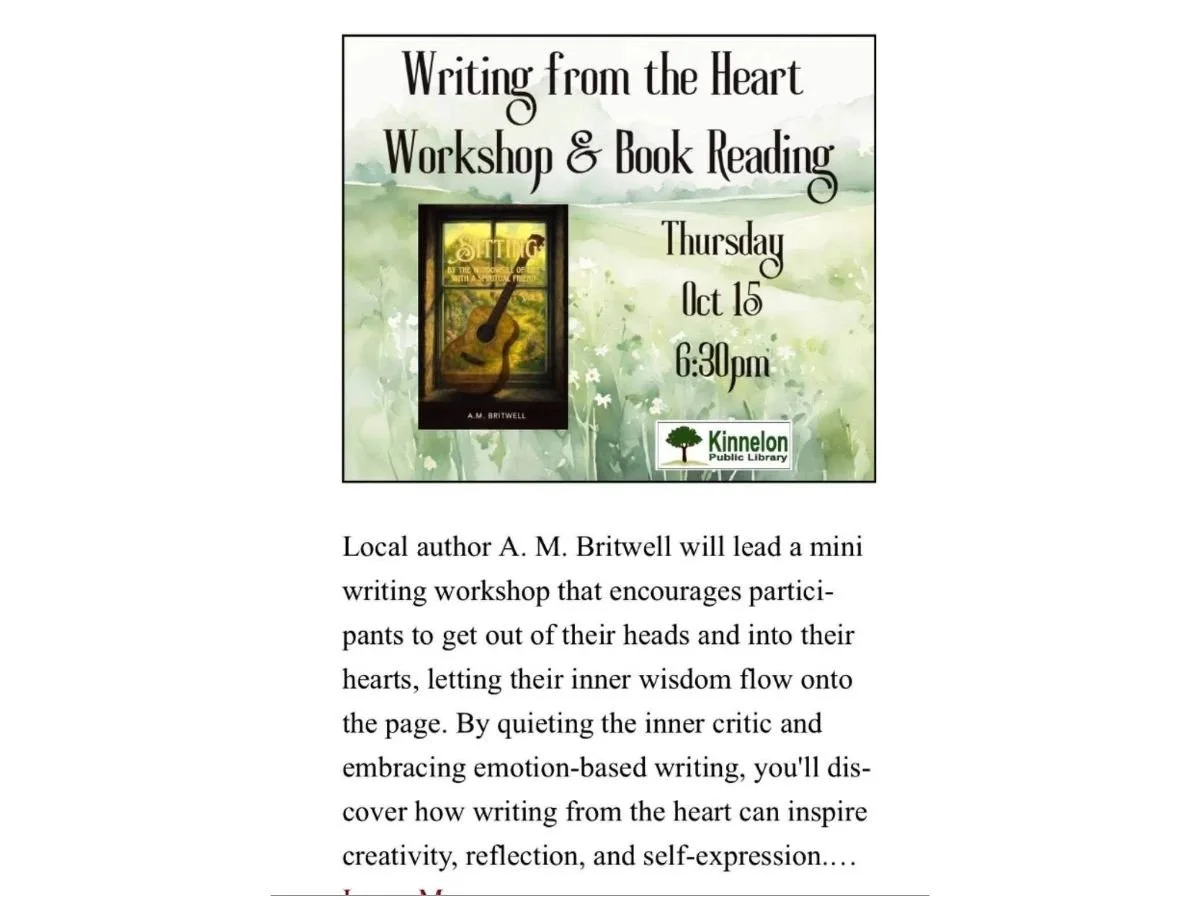 KINNELON - Writing from the Heart Workshop &amp; Book Reading