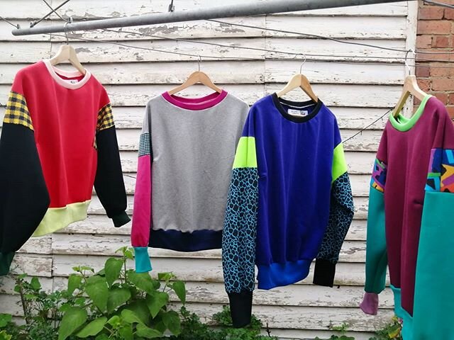 The Anna Jumper in all the colours 🌈♻️💞💙🎉
.
.
.
.
#accidentaljumperco #jumper #sweater #sweatshirt #reclaimedfabric #ethicalfashion #madeinmelbourne #zerowastefashion #upcycle #sustainablefashion #sewqueer #buylocal #theanna #keepitcosy #designyo