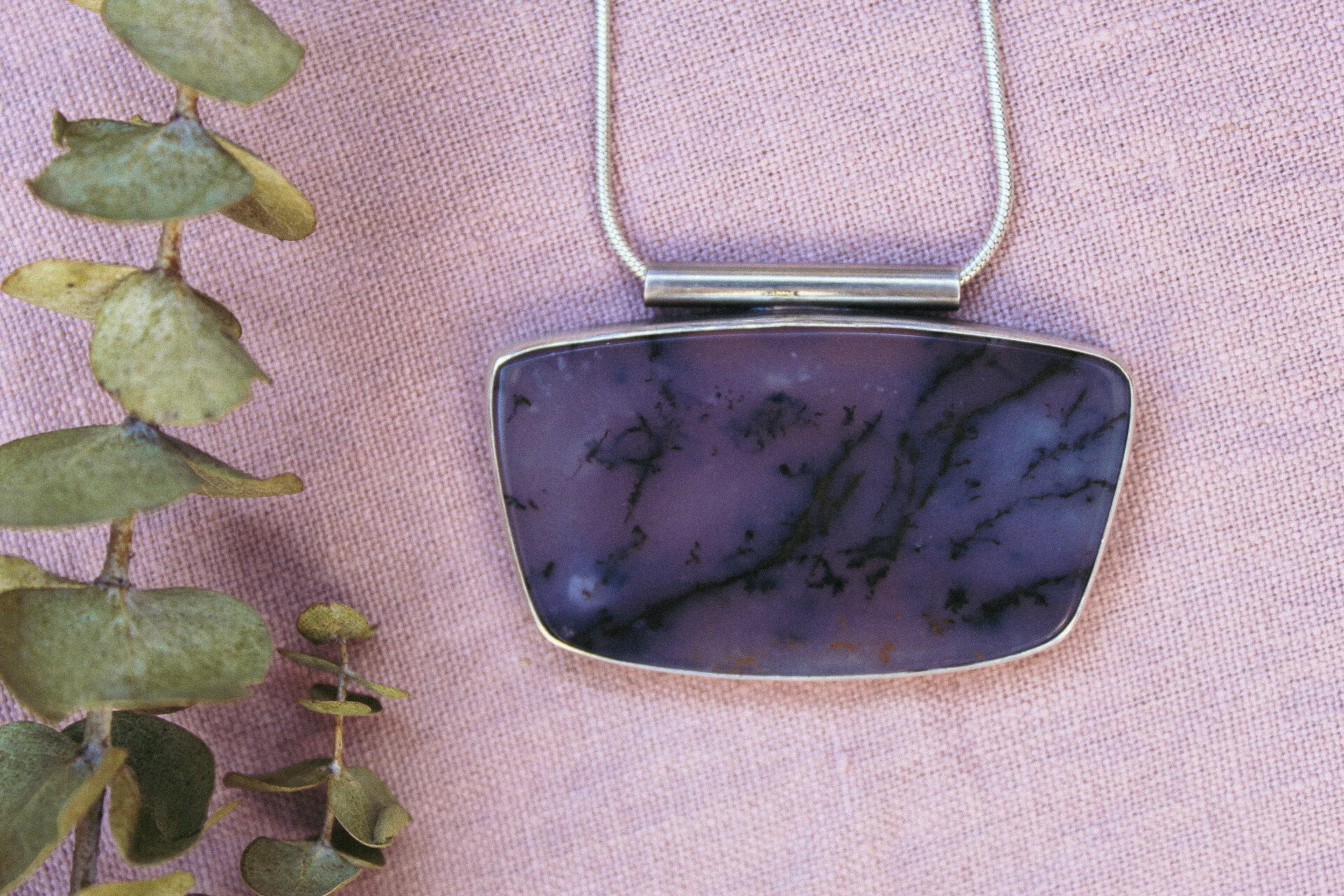 Purple Sage Amethyst Shield Necklace