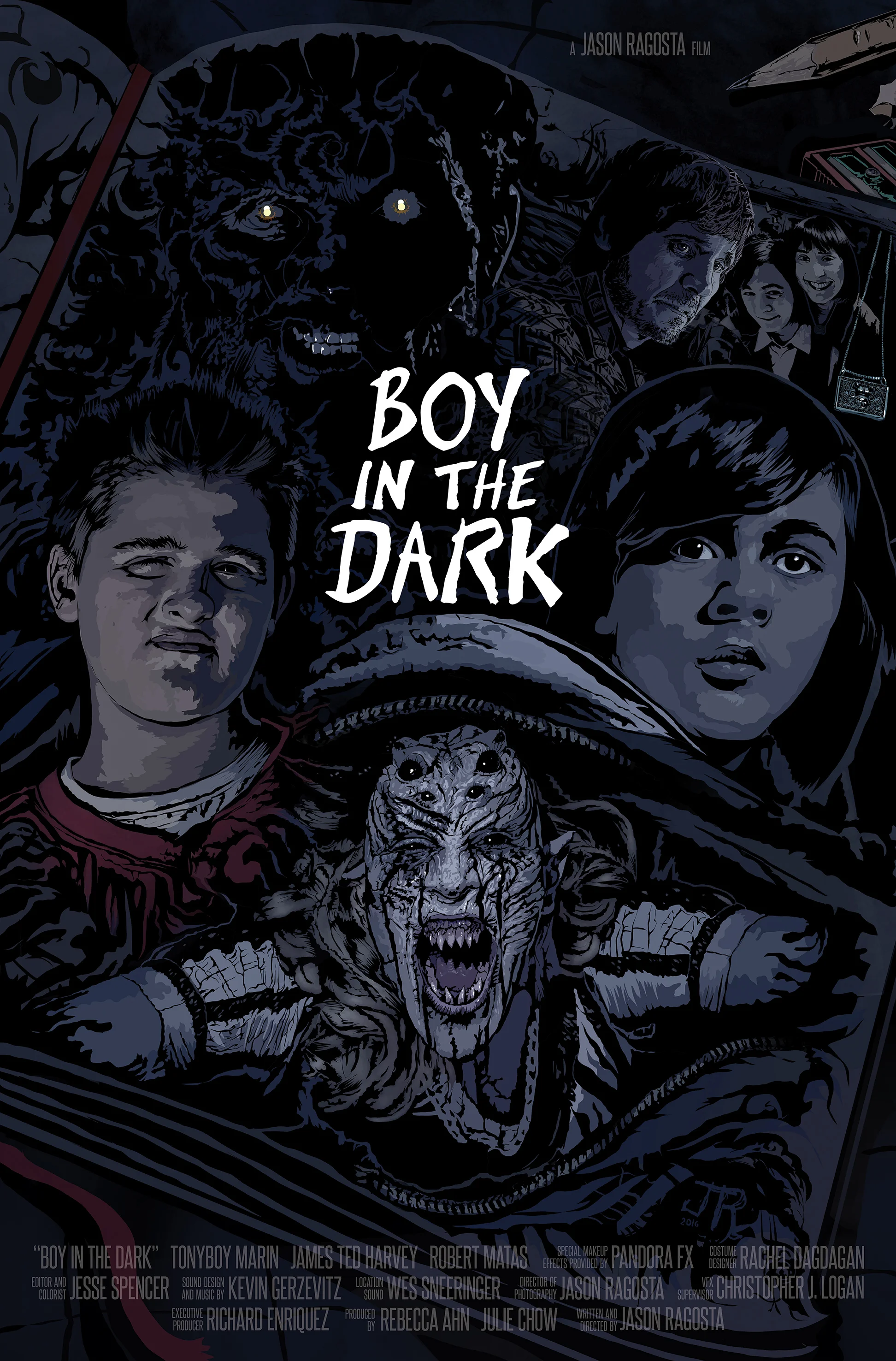 βBoy In The Darkβ Poster - From L-R: Nani Strides, Tony Marin, Tony Aldrich, Ted Harvey, Robert Matas | Artist Jason Ragosta