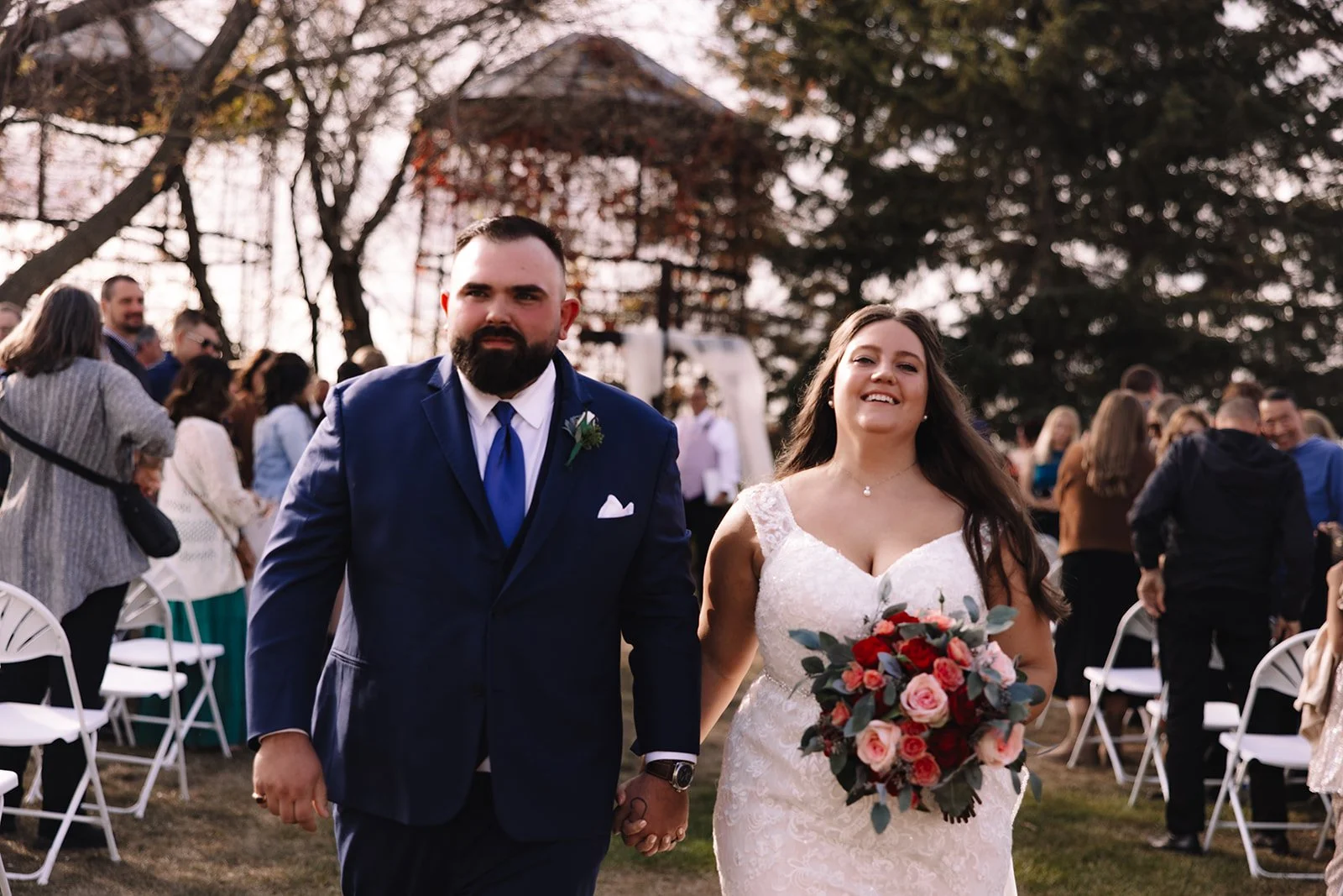 Just married Bride & Groom at Adler Ranch Wedding Venue near Alexandria MN