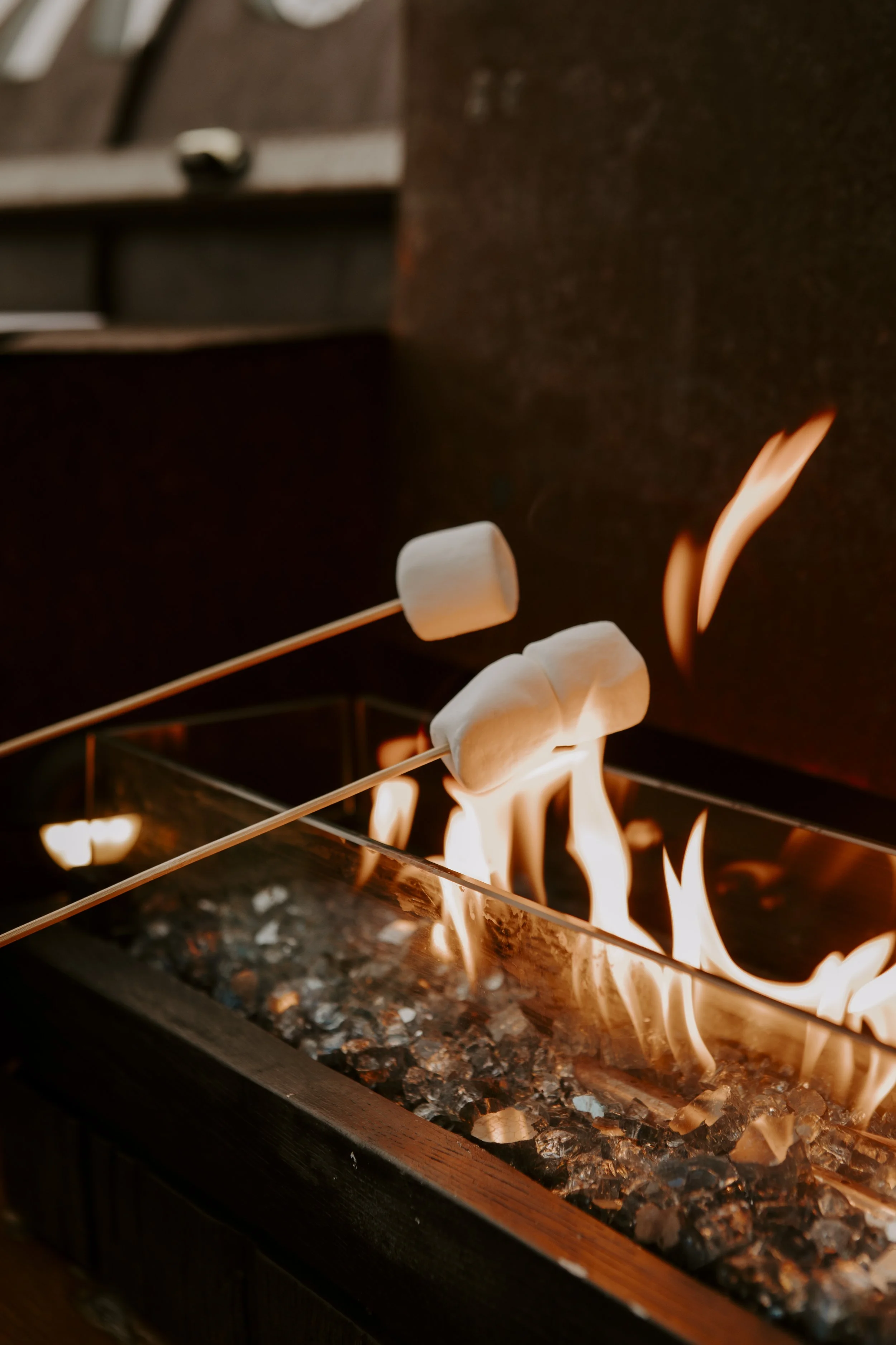 S’more bar mounted on antique Studebaker gas truck at Adler Ranch outdoor wedding venue in Minnesota.