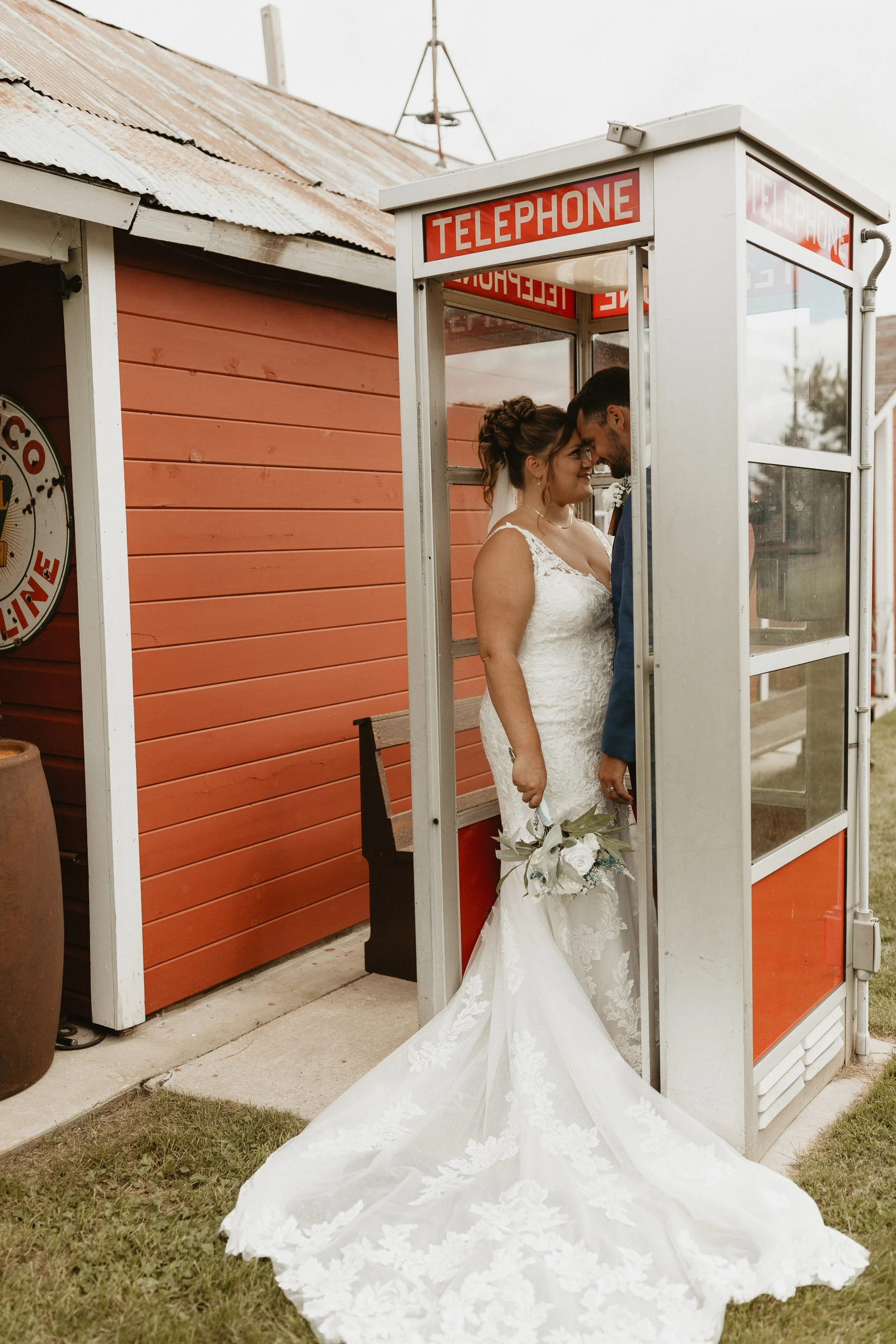 Phone booth photo opp at Adler Ranch