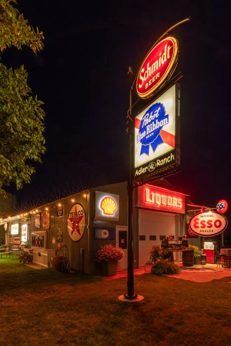 Lighted signs at Adler Ranch