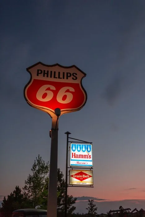 Lighted 66 sign at Adler Ranch
