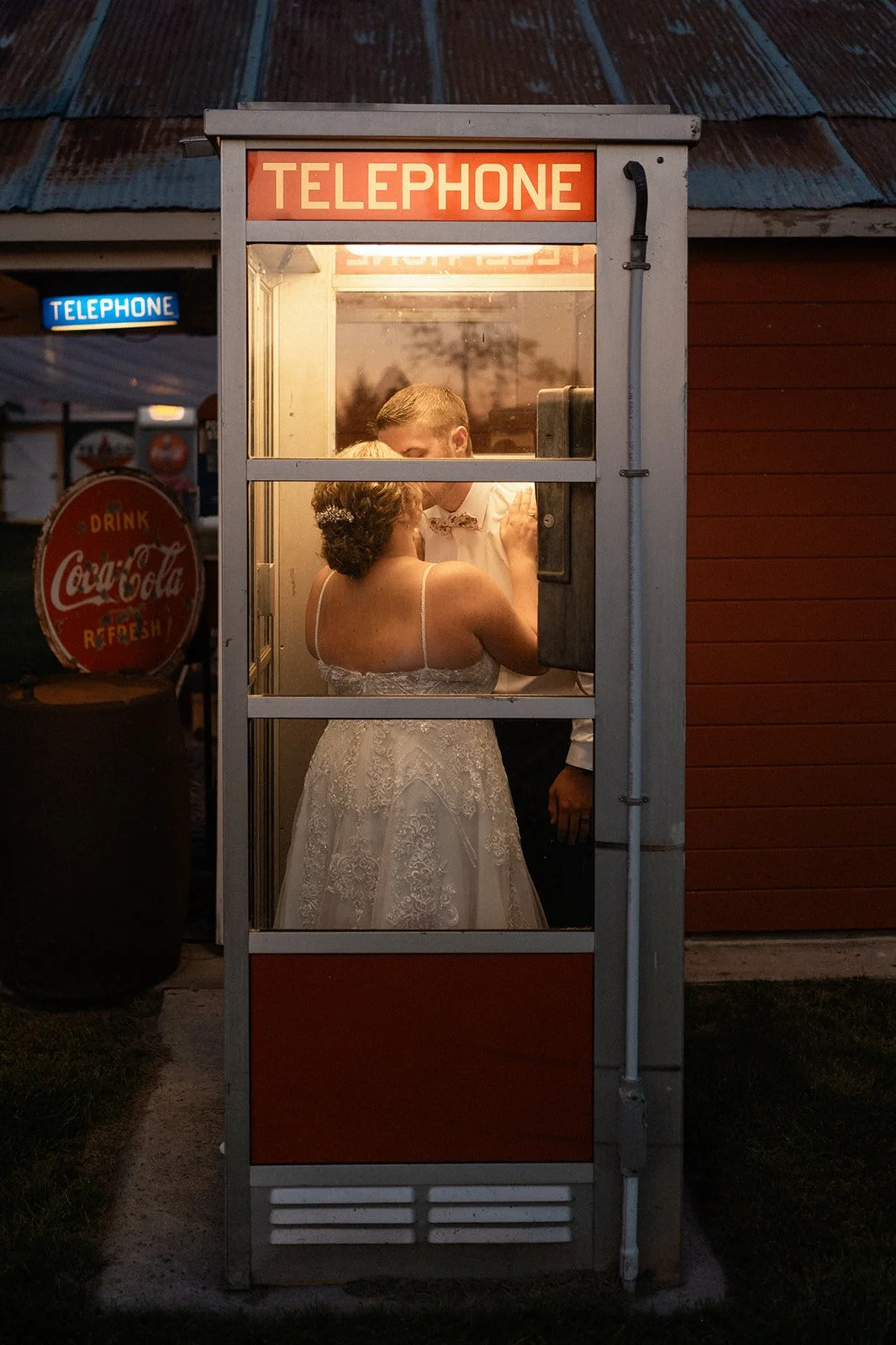 Phone booth couple