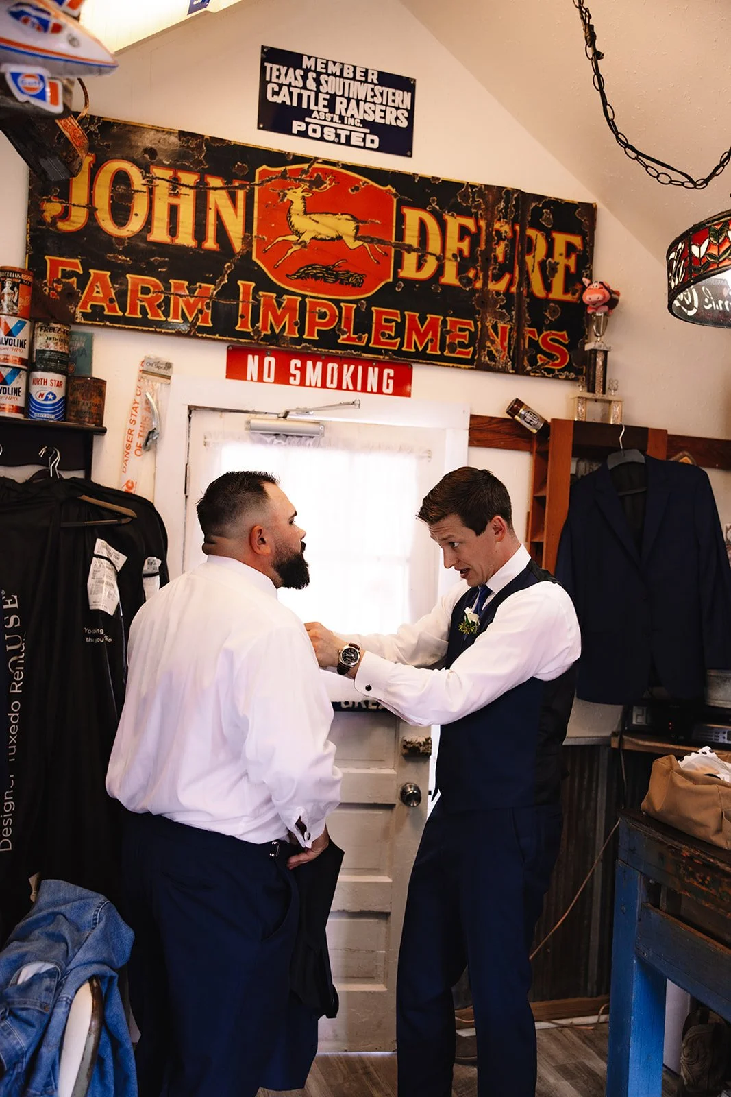 Groomsmen in the Gas Station