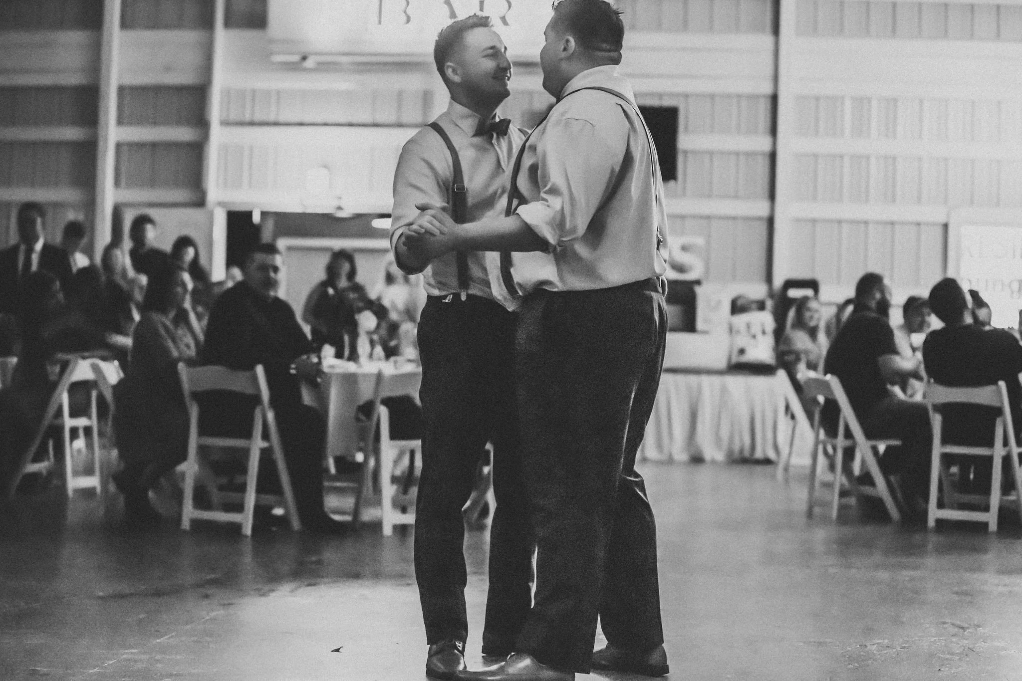 Wedding couples share their first dance at Adler Ranch Wedding Venue near Alexandria MN