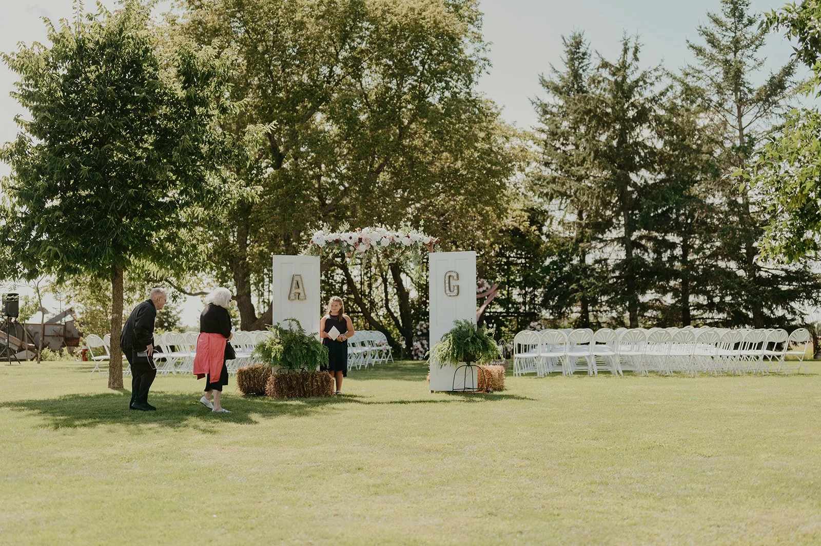 Wedding ceremony at Adler Ranch Wedding Venue located about one hour from St Cloud MN