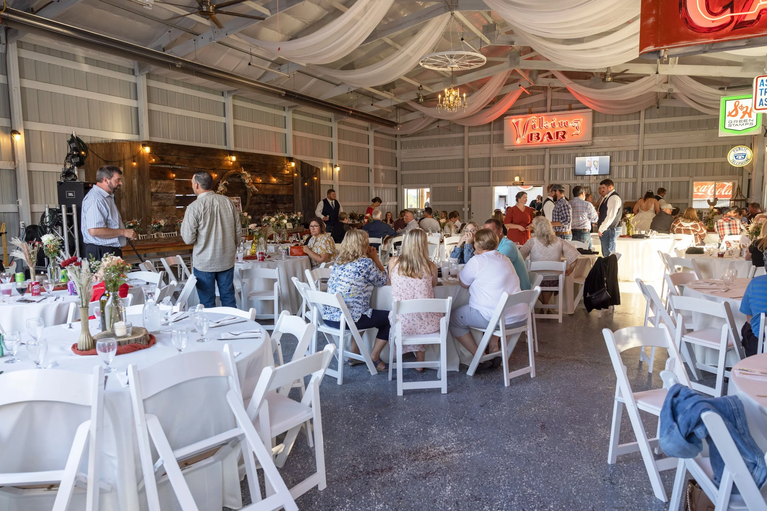 Adler Ranch Banquet Hall, Alexandria MN Wedding Venue; Wedding guests in the Banquet Hall