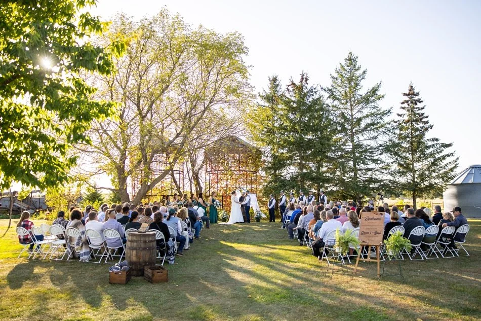 Wedding ceremony at Adler Ranch wedding venue located about two hours from Fargo ND and Minneapolis MN