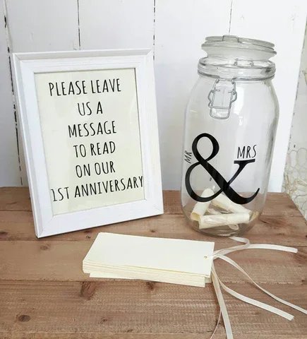 Jar with messages for an alternative guestbook at wedding, Adler Ranch Wedding Venue