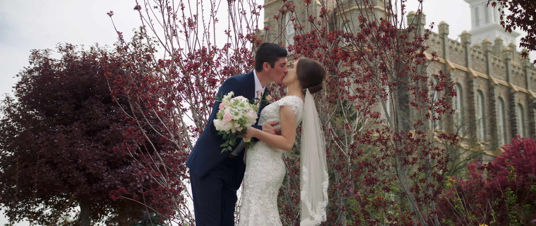 This shot is one of my favorites, the beautiful maroon trees compliment the beautiful logan,Utah temple so nicely! Our couple also looks cuter than ever!