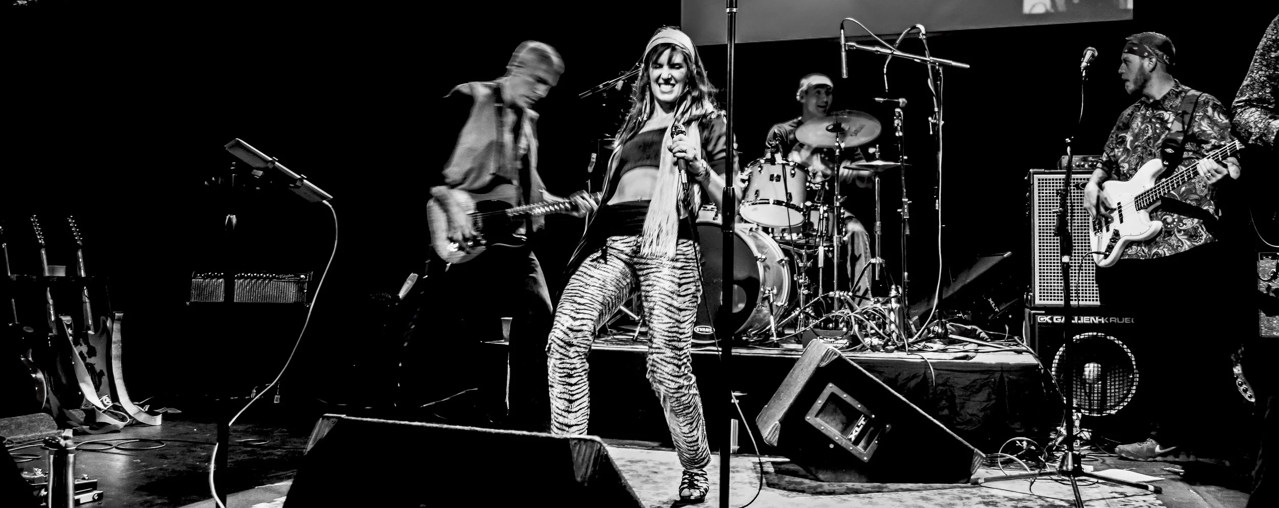 Inger singing Zeppelin with ZEPDRIX. The Rogue Theater Photo by Mark Arinsberg