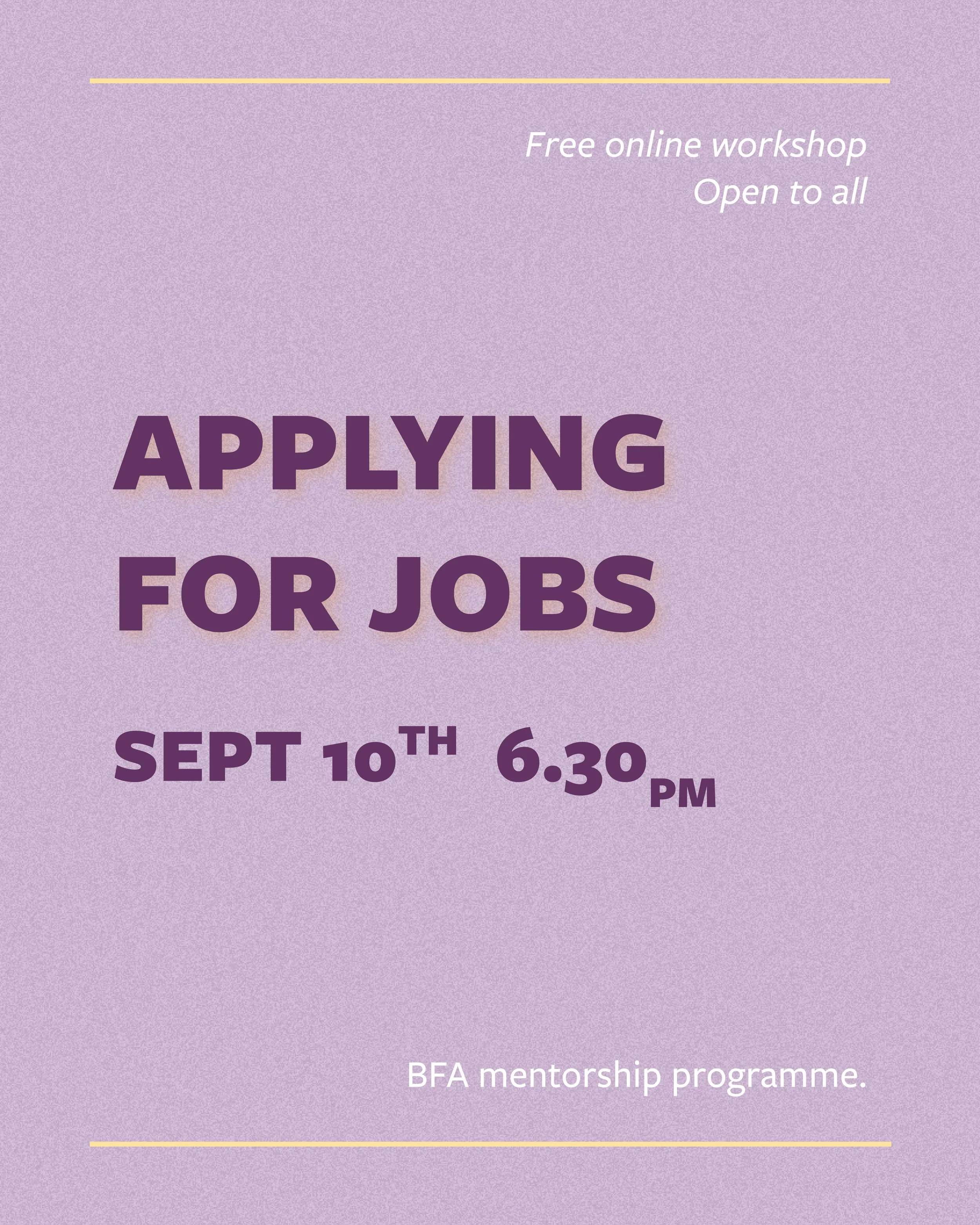 APPLYING FOR JOBS WORKSHOP